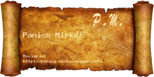 Panics Mirkó névjegykártya